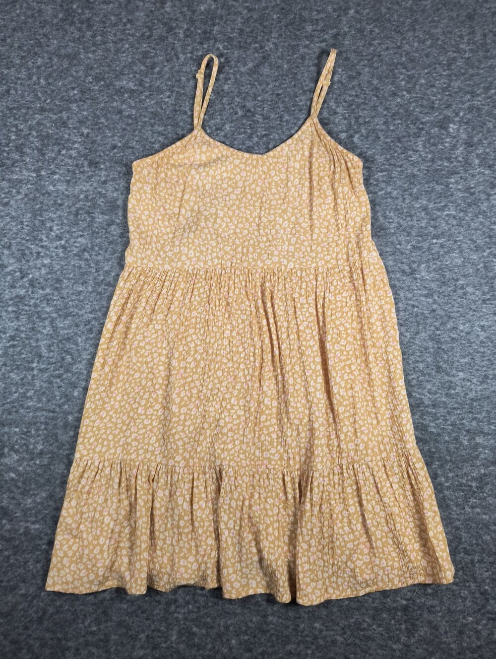Billabong yellow floral mini dress, women's medium